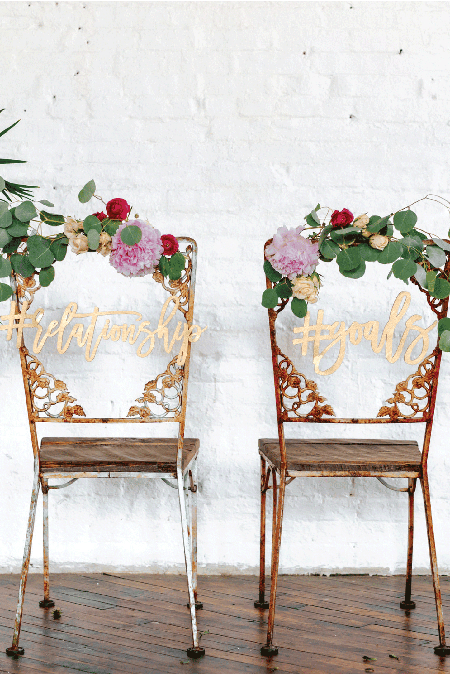 "#Relationship #Goals" Chair Signs