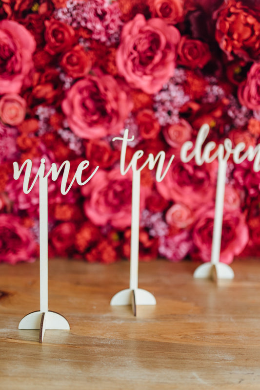 Table Numbers in "Audrey" font